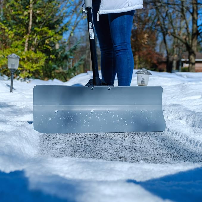 Radius Garden 90311 24-inch Heavy-Duty Snow Push Plow Shovel, Grey