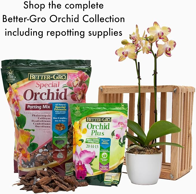 Better-Gro Special Orchid Mix - Premium Grade Orchid Bark Potting Mix for Potting, Repotting, Enhanced Drainage, Air Flow & Root Ventilation, for Phalaenopsis, Cattleyas, Dendrobiums, 8 Quarts