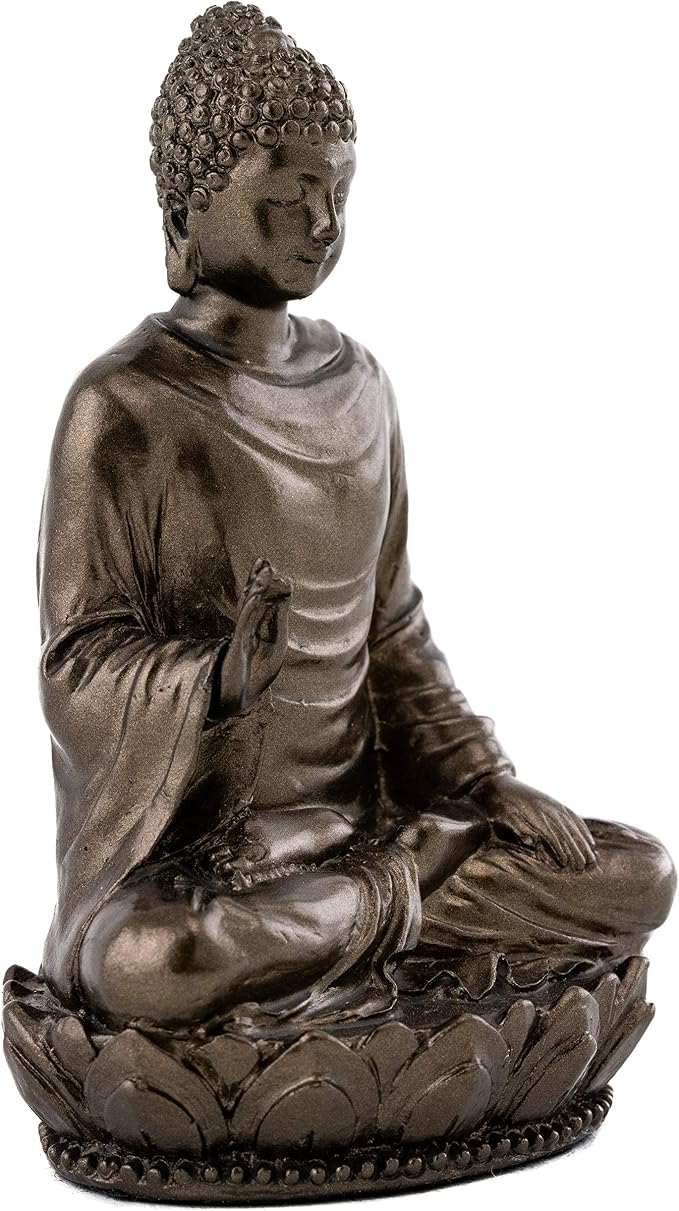 Top Collection Mini Shakyamuni Buddha Decorative Statue - Hand Painted Enlightened One Sculpture with Bronze Finish Look- 3-Inch Supreme Buddha Collectible Figurine