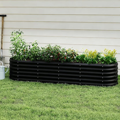 Galvanized Raised Garden Bed, Outdoor Planter Bed, Metal Planter Box for Gardening and Planting,8x2x1.5ft, Light Green