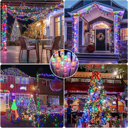 JMEXSUSS 150 LED Multicolor String Lights Indoor Outdoor Waterproof, 59 Ft Connectable Christmas Tree Lights, 8 Modes Plug in Colorful String Lights for Patio, Party, Holiday Decorations, EXS-S-0150