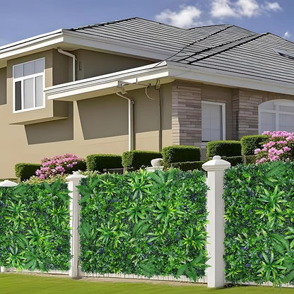 Grooy Artificial Boxwood Roll Panels, Grass Wall Panels 60"x120"(50 SQFT), Privacy Hedge Fence Screen with UV Protection, Fake Greenery Backdrop for Indoor Wedding and Outdoor Garden Backyard