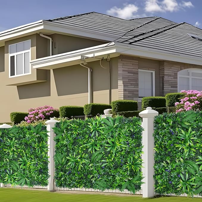 Grooy Artificial Boxwood Roll Panels, Grass Wall Panels 60"x180"(75 SQFT), Privacy Hedge Fence Screen with UV Protection, Fake Greenery Backdrop for Indoor Wedding and Outdoor Garden Backyard