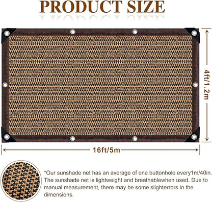 80% Shade Cloth -4x16FT Sunblock Net with Grommet,Lightweight and Durable UV Protection,Shade Cloth for Garden Patio Pergola Balcony Plants Greenhouse Dog Kennel Chicken Coop Outdoor