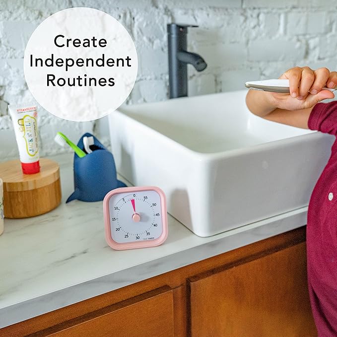 TIME TIMER MOD – 60-Minute Visual Timer, Homeschool Supplies Study Tool, Timer for Office and Meetings with Silent Operation (Peony Pink)