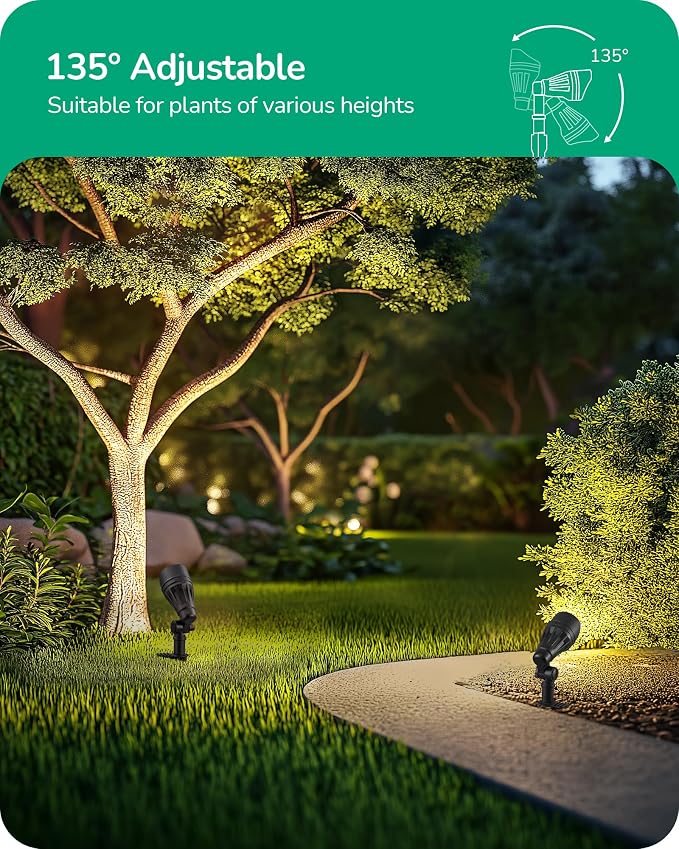 EDISHINE Low Voltage Landscape Lighting Kit, 3.2W LED Pathway Lights & 3.2W 240LM Spotlight, 12V Outdoor Path & Spot Lights with Connectors, Aluminum Waterproof for Walkway Yard Garden Path