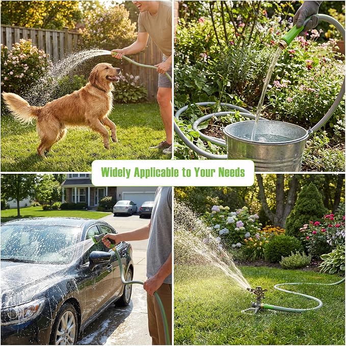 SheeChung Short Garden Hose 2ft x 5/8",Leader Hose for Hose Reel Faucet,Short RV Water Hose Heavy Duty,Lightweight Rubber Small Hose,Hose Extension,3/4"Brass Fittings,Male to Female Hose