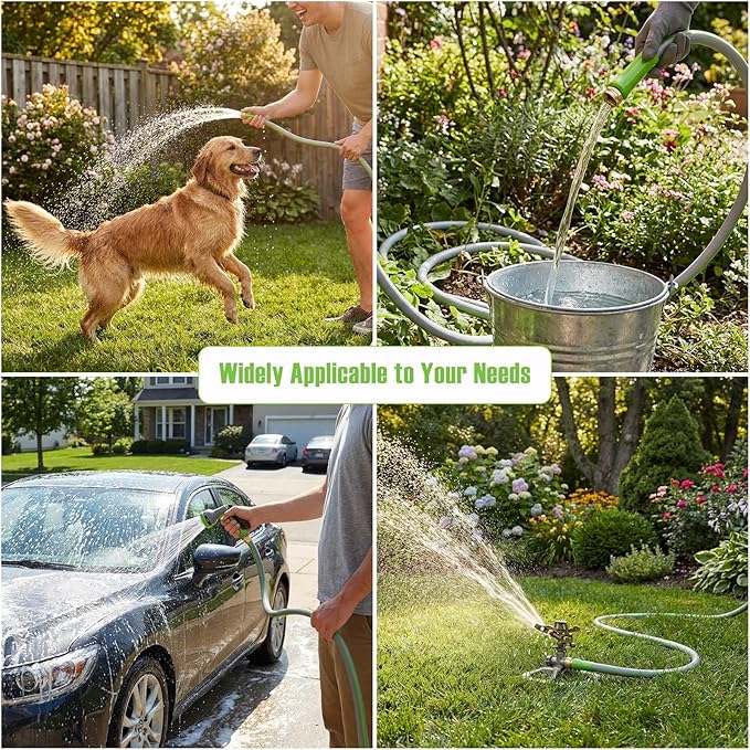 SheeChung Short Garden Hose 3ft x 5/8",Leader Hose for Hose Reel Faucet,Short RV Water Hose Heavy Duty,Lightweight Rubber Small Hose,Hose Extension,3/4"Brass Fittings,Male to Female Hose