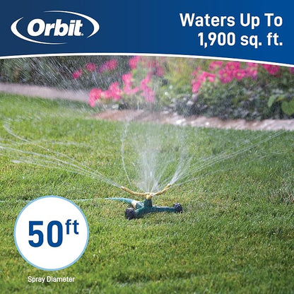 Orbit 58257N Lawn and Garden 3-Arm Metal Sprinkler with Wheel Base (Pack of 3)