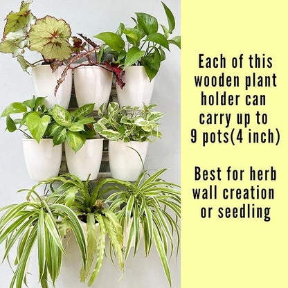 ShopLaLa Wooden Wall Planters - 2 Pack Wall Hanging Planters for Indoor Plants, White Rustic Wood Wall Mounted Flower Pot Holder Vertical Succulent Orchid Airplant Frame Display 15.7" (40cm)