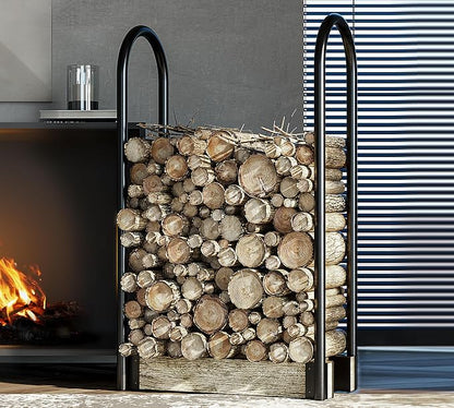 Fire Beauty Firewood Rack Log Holder,Log Storage Holder,Storage Rack,Firewood Stacker for Fireplace Indoor Outdoor(Adjustable)