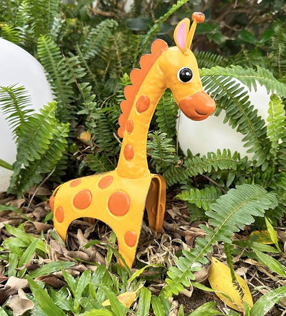 Metal Giraffe Garden Outdoor Decor or Indoor Shelf Home Decor | Outdoor Yard Decor for Patio, Flower Bed or Indoor Shelf, Whimsical Bright Yellow Home Decor Gift