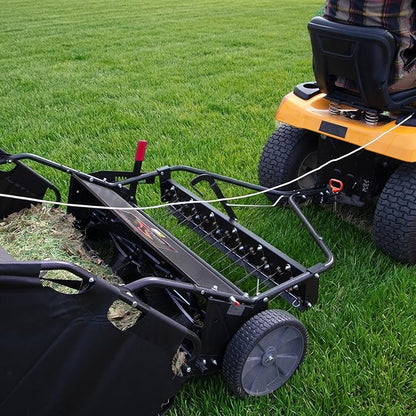 Brinly 54" Tow-Behind Combo Lawn Sweeper with Dethatcher and Hamper Windscreen