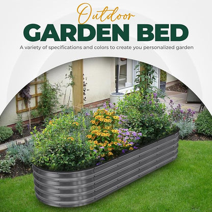 Utopia Home Galvanized Raised Garden Bed, 6 by 2 by 1 feet Lightweight Planter Boxes Outdoor with Easy Assembly, Large Garden Bed for Vegetables, Fruits, Flowers, Dark Grey
