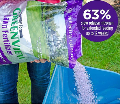GreenView Fairway Formula Lawn Fertilizer 16.5 lb. Bag, Covers 5000 sq. ft. | 30-0-12 NPK formula - Slow release nitrogen fertilizer - 12 weeks of feeding
