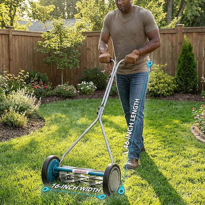 American Lawn Mower 2607-16 16-Inch 7-Blade Reel Mower with Sharpener