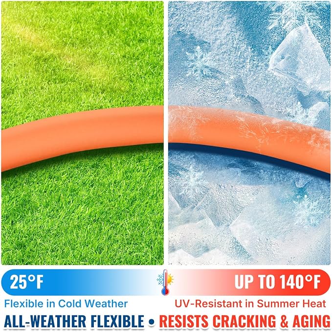 YAMATIC 15FT Flexible Garden Hose Female to Female 5/8in, Burst 600 PSI | 15 ft Short Leader Hose, 2-in-1 Dual Use with 3/4" Solid Brass Swivel Fittings, Small Water Hose Extension for Reel Lawn Yard