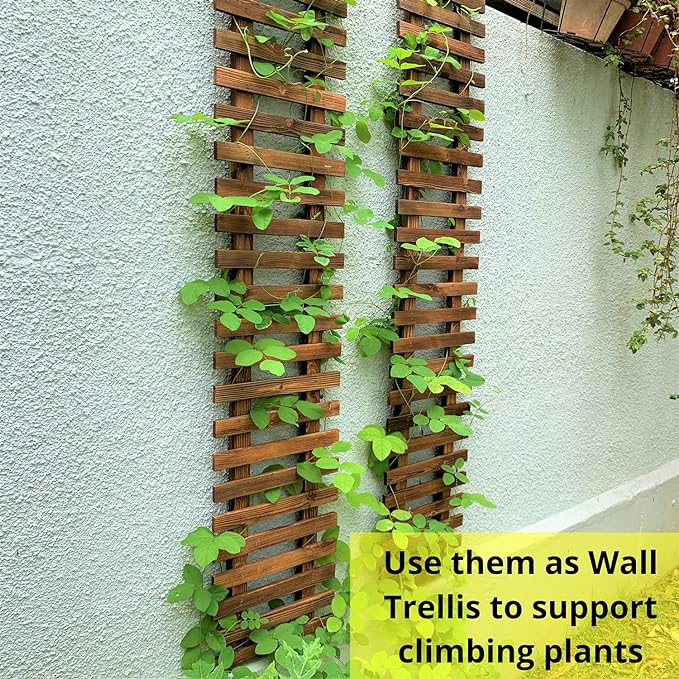 ShopLaLa Wooden Wall Planter (120cm, 2 Pack) Wooden Hanging Flower Plants | Large Outdoor Plants, Live Vertical Garden, Plant Wall Mount Flower Pot Holder Hanger Stand Green Herb Wall Decor