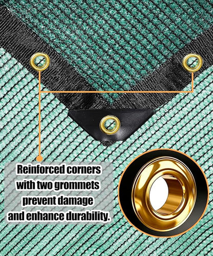 70% Green Colored Shade Cloth 12ft x 36ft Sun Shade Netting with Grommets | Breathable UV Block Balanced Shade for Garden, Plants Cover Patio, Pergola, Chicken Coop, Kennel, Vegetables, Greenhouse