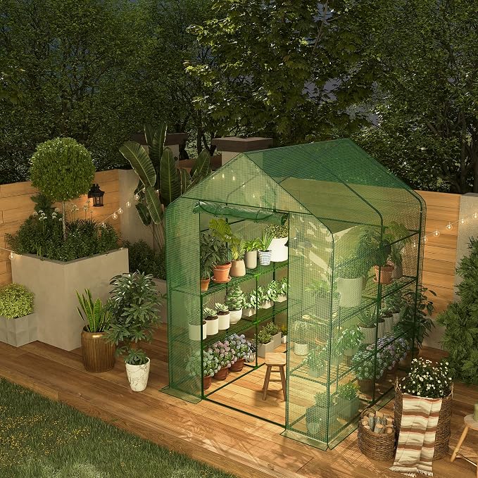 Portable Greenhouse, 57 x 57 x 76'' Greenhouses for Outdoors, Durable Small Green House Kit, Thicken PE Cover, Walk in Green Houses for Indoor Backyard Outside