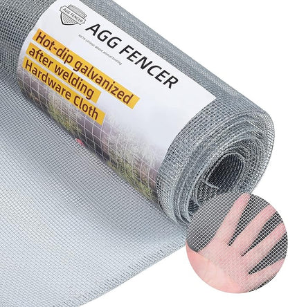 36in x 50ft Hardware Cloth 1/8 inch 27Ga Hot Dipped Galvanized After Welding, Chicken Coop Wire Fence, Welded Metal Fencing Roll Mesh for Bee Screen Garden Plant Poultry Animal Netting Cage