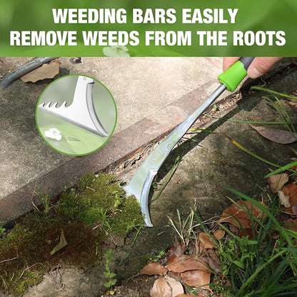 WORKPRO Crack Weeder, 12.5" Stainless Steel Crevice Weeding Tool Weeder Tool | Soft PP+TPR Handle, L-Shaped Side-Walk Weed Removal Scraper, for Garden Lawn Yard Patio Terrace Paving
