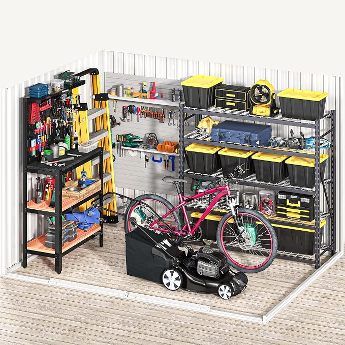 DWVO 7'x5' Large Metal Outdoor Storage Shed, Heavy Duty Tool Storage Sheds for Backyard Patio Lawn - Ideal for Bicycles, Garden Tools, and Lawn Equipment, Easy-to-Assemble, White