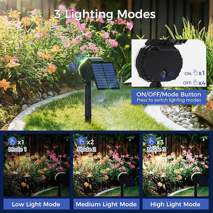 Solar Spot Lights Outdoor Waterproof IP65, 3 Modes Solar Lights Outdoor 35 LED Landscape Lighting, Spot Uplights for Flag Tree Garden Yard House Backyard, 4 Pack Neutral White(4000K)