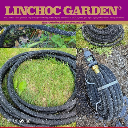 5/8 Inch 25FT Soaker Hose - High Flow Flexible Design for Medium Lawns, Flower Beds | Durable, Eco-Friendly & Root-Targeted Water-Saving