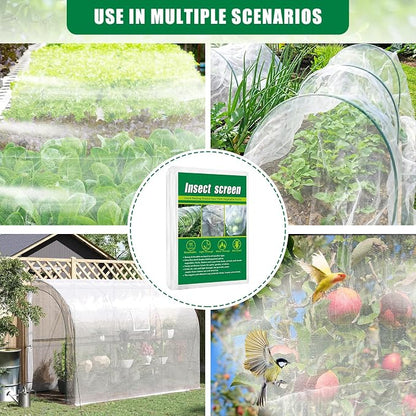 10 X 33 FT Garden Mesh Netting Pest Barrier for Raised Beds, Fruit Tree Netting for Cicadas, Bird Insect Nettings for Gardening, Blueberry Bush Strawberry Nettings Cover for Garden Protection