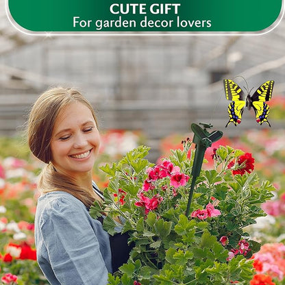 3 Pcs Butterfly Garden Stakes that Move Like Real Butterflies – Colorful Flying Butterflies for Centerpieces - Waterproof Outdoor Fluttering Motion Garden Decor for Flower Pots, Yard & Patio Lawn