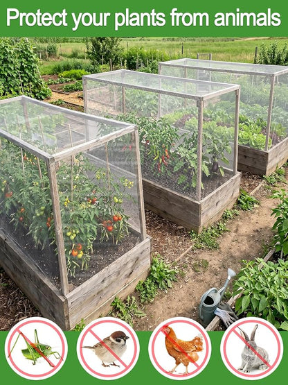 ANPHSIN Strong PP Nanocomposite Mosquito Net Garden Netting - 10 x 33ft Bird Insect Pest Mesh Barrier Screen for Patio, Balcony, Porch, Outdoor Raised Beds Protection (White)