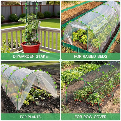 72 Pcs Garden Hoops for Raised beds, 12 Sets of 8 FT Rust-Free Fiberglass Support Greenhouse Hoops Grow Tunnel for Garden Netting Plant Shade Cloth Row Cover DIY Plant Support Garden Stakes