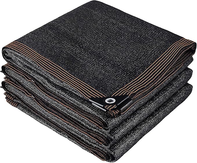 winemana 70% Black Shade Cloth, 8 x 12 FT Durable Mesh Tarp with Grommets, Resistant Garden Sun Shade Netting with Taped Edge for Plant Cover, Greenhouse, Patio, Tomatoes, Chicken Coop, Barn Kennel