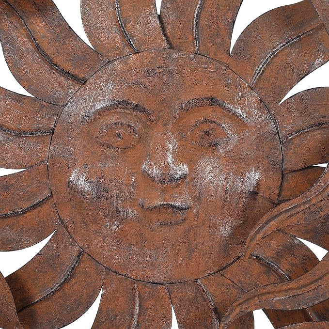Metal Sun Wall Art Decor 21" W Large Sunface Outdoor Decor