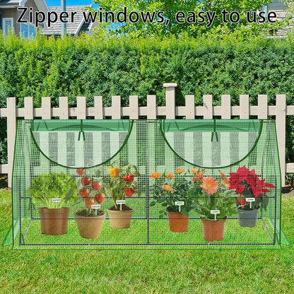 72"x36"x36" Mini Greenhouse for Outdoors & Raised Beds (Shelf-Free), Heavy-Duty PE Portable Plant Shelter with Dual-Zipper Mesh Windows, Bird & Weather Proof Hoop House with 6 Plant Tags
