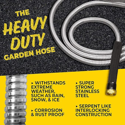 BIONIC STEEL 75ft Stainless Steel Garden Hose | Ultra Durable | Kink Free | With Brass Fittings | Pack of 2