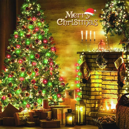 300 Led Red Green String Lights Outdoor Waterproof Christmas Decorations, 108 Ft Fairy Lights for Bedroom, 8 Modes Plug in Christmas Lights for Outside Room Decor