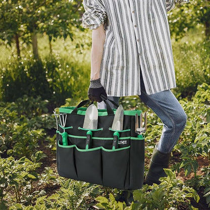 Garden Tool Set with Bag and Gloves, Heavy Duty Stainless Steel Gardening Tool Set, Ideal Gardening for Women and Men, Set of 9