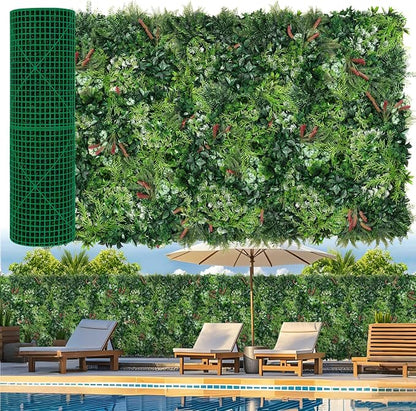 Artificial Grass Wall Panels, 40"x120" Fake Ivy Greenery Wall Backdrop Roll, UV-Anti Faux Boxwood Grass Panels Green Wall Decor for Garden Patio Balcony