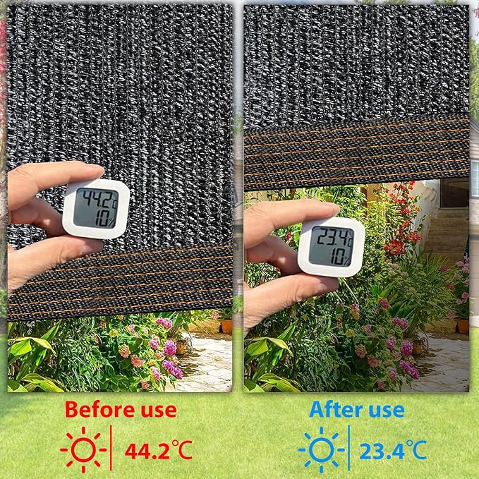90% Shade Cloth, Chicken Coop Shade Cover, Sturdy Sunblock Mesh Tarp with Grommets for Patio Plants Greenhouse Kennel Porch Pergola Sun Protection Neting Cover, 6.5 x 10 FT