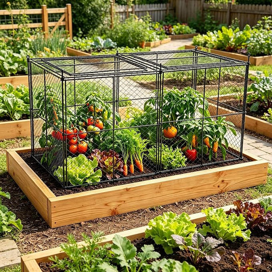 Crop Cage, 45"×23"×24" Garden Cage to Keep Animals Out, Chicken Wire Cloche, Heavy-Duty Plant Protector for Raised Garden Bed, Protect Vegetables from Rabbits Squirrels