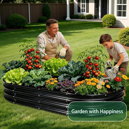 Gartist 8×4×1 ft Large Black Raised Garden Bed Planter, Easy Assembly Metal Garden Bed Outdoor for Vegetables, Flowers & Herbs