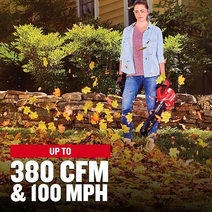 CRAFTSMAN V20 Cordless Axial Leaf Blower Kit, Includes 4.0 Ah Battery and Charger, 100 MPH and 380 CFM Clearing Power, Lightweight, 2 Speed Trigger (CMCBL700M1)