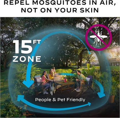 Thermacell Mosquito Repeller Patio Shield; Includes 12-Hour Refill; 15 Foot Zone of Protection; Highly Effective Mosquito Repellent for Patio; Bug Spray Alternative; Scent Free