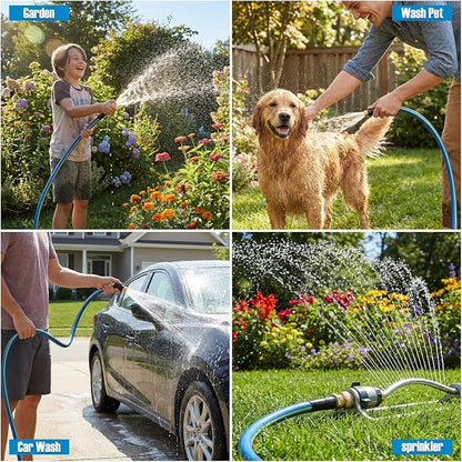 SheeChung Short Garden Hose 1FTx5/8",Leader Hose for Hose Reel Faucet,Short Water Hose Heavy Duty,Flexible RV Rubber Hose with Male to Female Fittings,Hose Extension,3/4"Brass Fittings