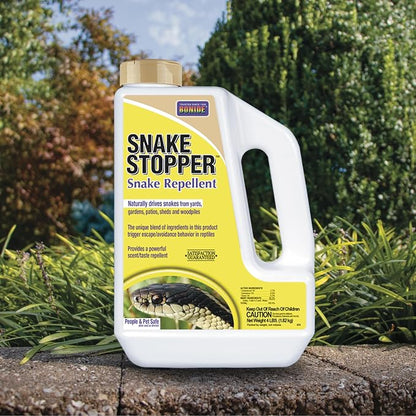 Bonide Snake Stopper Snake Repellent, 4 lb. Ready-to-Use Granules for Outdoor Pest Control, People & Pet Safe
