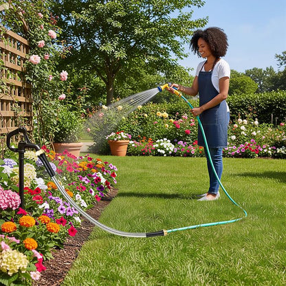 SheeChung Short Garden Hose 6ft x 5/8",Metal Garden Hose for Hose Reel Faucet,Heavy Duty 304 Stainless Steel Metal Leader Hose,Lightweight & Leakproof Water Hose for Outdoor,Yard,Lawn,Male to Female