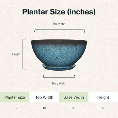 Classic Home & Garden by Growscape Rosie Modern Planter(10” Indigo Speckle) | Hand-Painted Finish Plant Pots, Lightweight Indoor Outdoor Planter, UV-Resistant, Great for Patio, Home & Garden Decor Accent