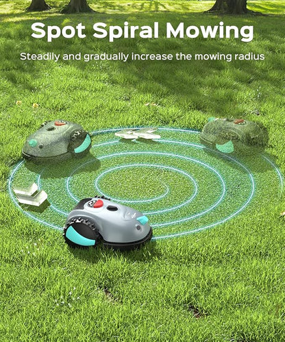 YARDCARE V100 Robotic Lawn Mower – Visual Navigation & Smart Obstacle Avoidance, Adjustable Cutting Height 0.8–2.4 in, Low-Noise Auto Mowing for Small Lawns up to 1,600 sq ft